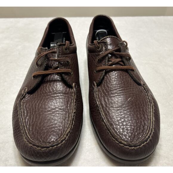 SAS Men's Shoes Size 9.5 M Brown Leather Lace Up Loafers Hand Sewn Casual - Picture 1 of 9